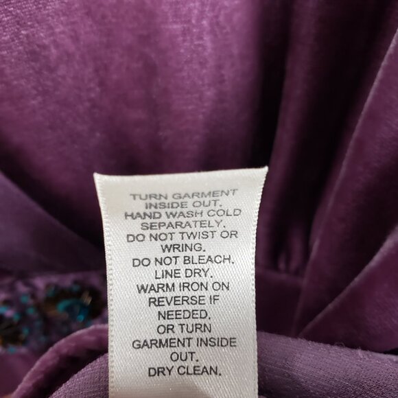 J Jill Purple Velvet Surplice Empire Top L Romantic Renaissance Vintage Blouse - Picture 10 of 11